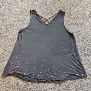 Apt. 9 Charcoal Tank Top with Embellishments